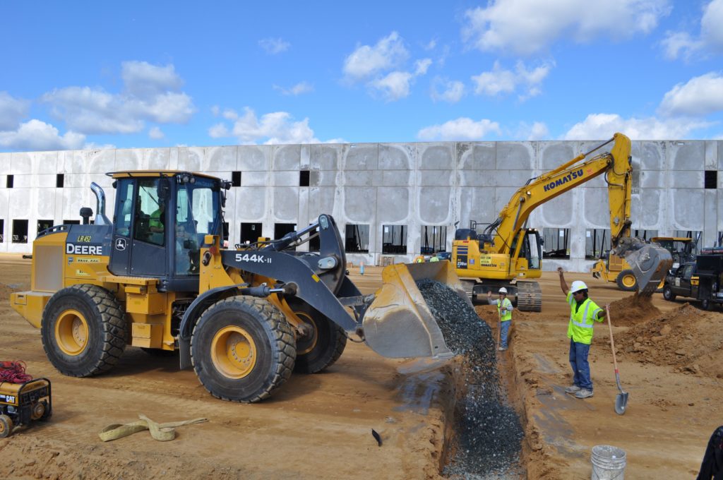 Gray & Son contractors at the Tradepoint Atlantic site doing sitework.