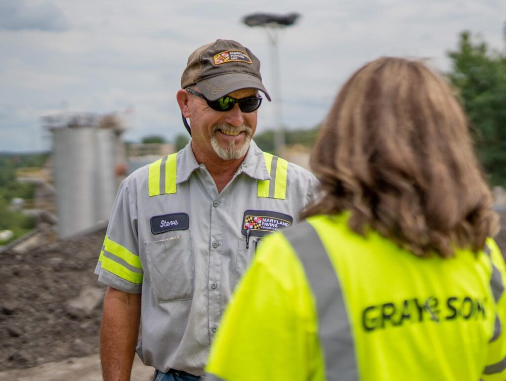 Employees working on a safe job site operated by Gray & Son, a leading site contractor in Maryland