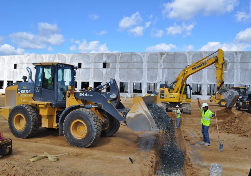 Gray & Son contractors at the Tradepoint Atlantic site doing sitework.